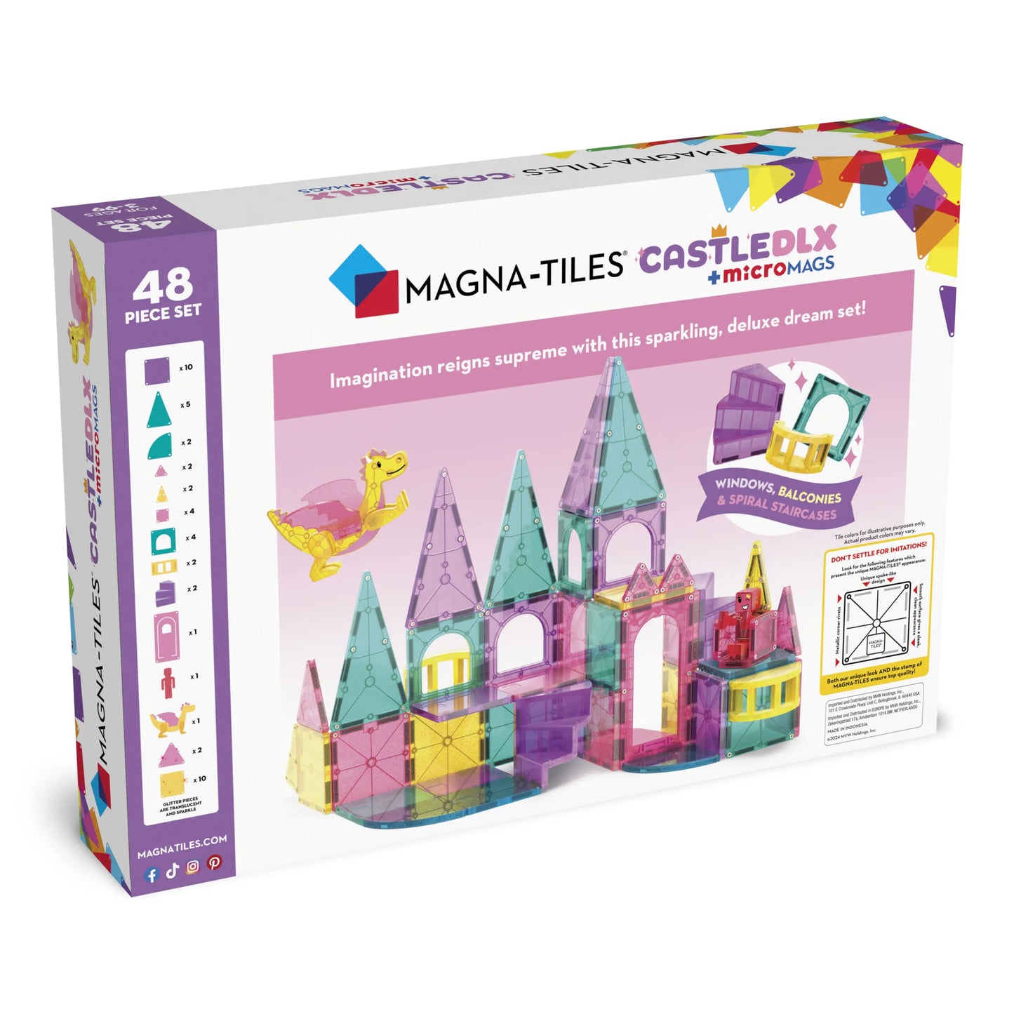 MAGNA-TILES Castle DLX 48-Piece Set