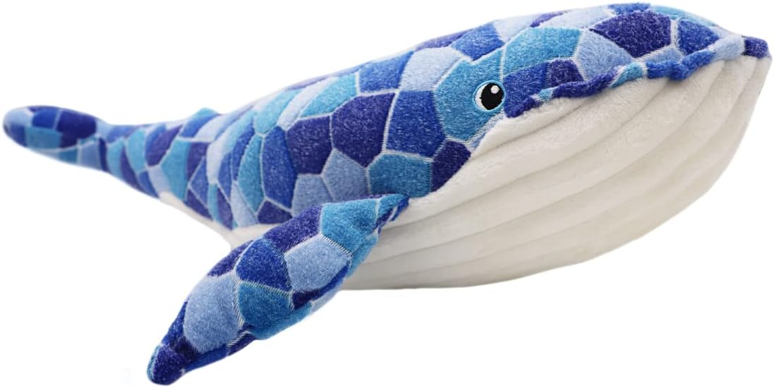 Checkered Blue Whale Plush Toy