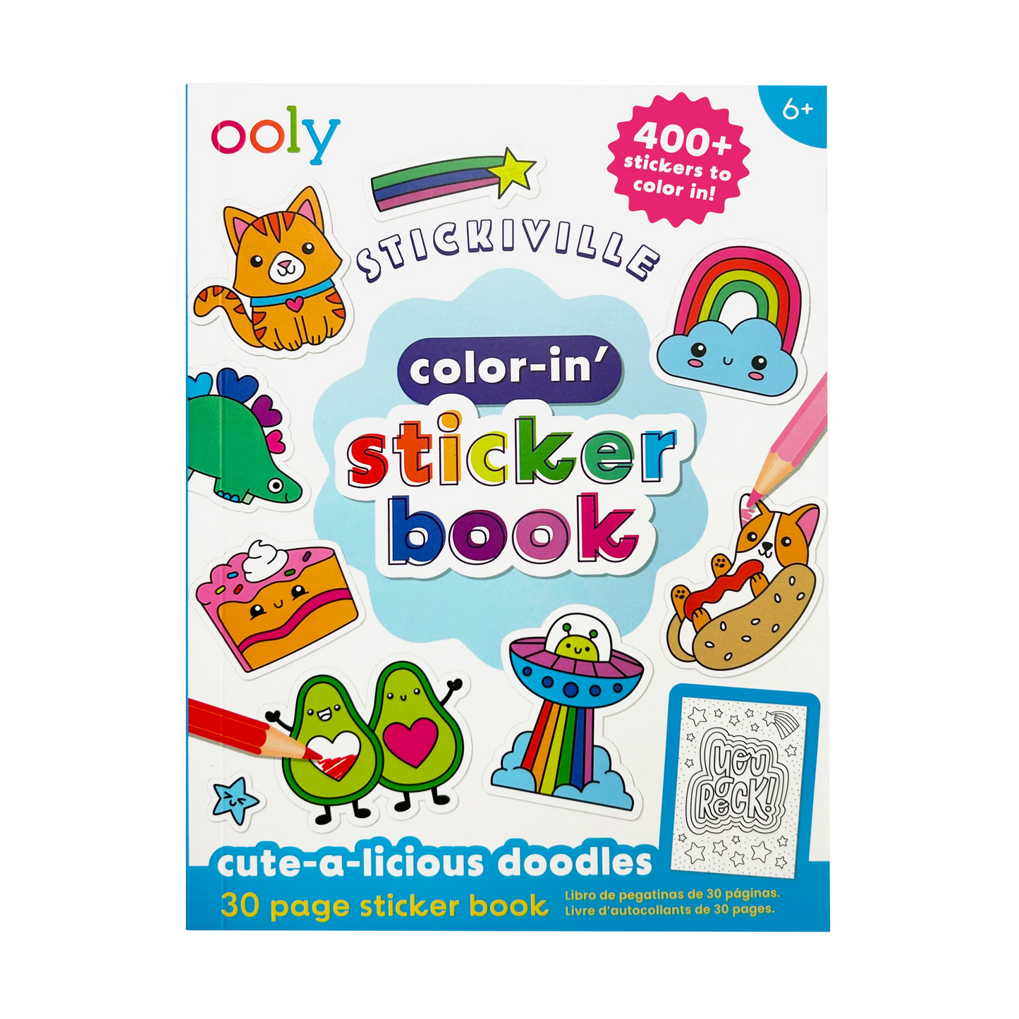 Stickiville Color-In' Sticker Book: Cute-A-Licious Doodles