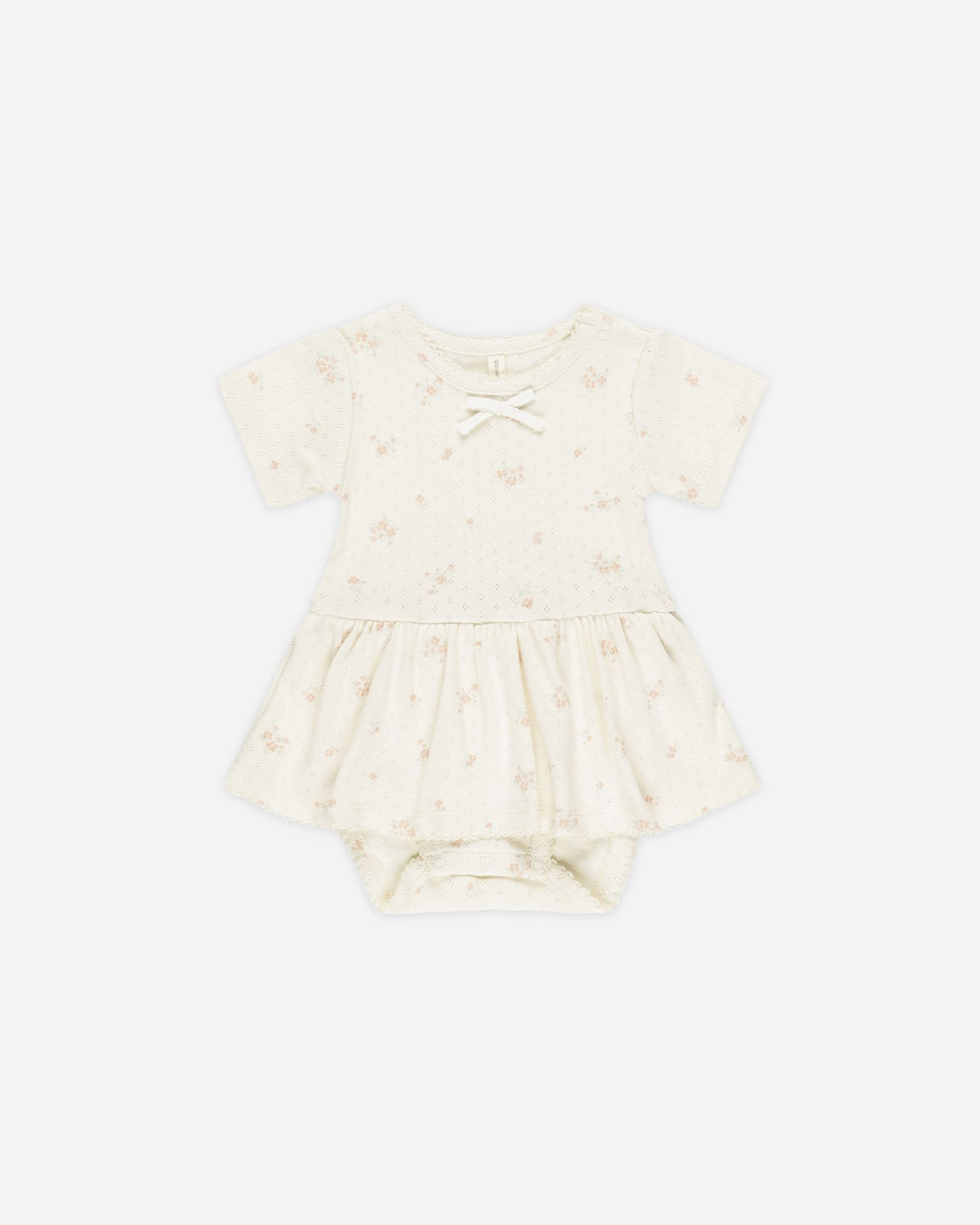 Pointelle Skirted Bodysuit || Pink Ditsy