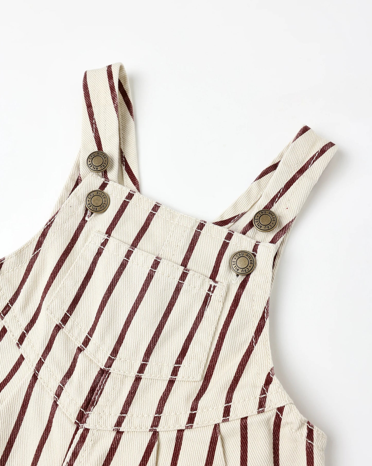 Vintage Overall || Burgundy Stripe