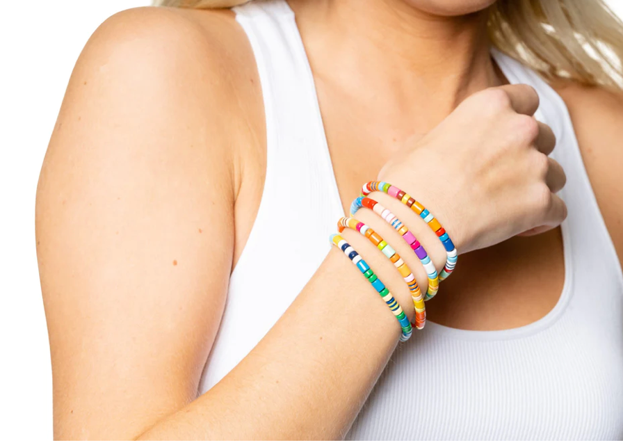 Candy Shop 1: Orange & Yellow Multi Colored Bracelet with Gold Clasp