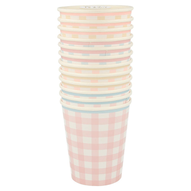 GINGHAM PRINT PAPER CUPS