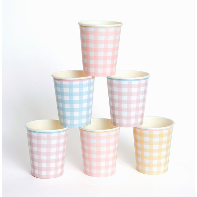 GINGHAM PRINT PAPER CUPS