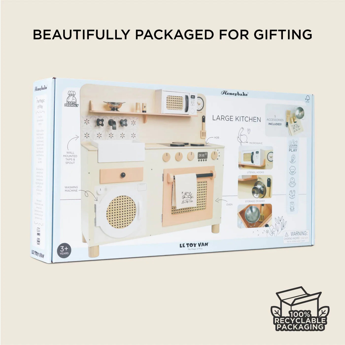 Family Size Wooden Play Kitchen