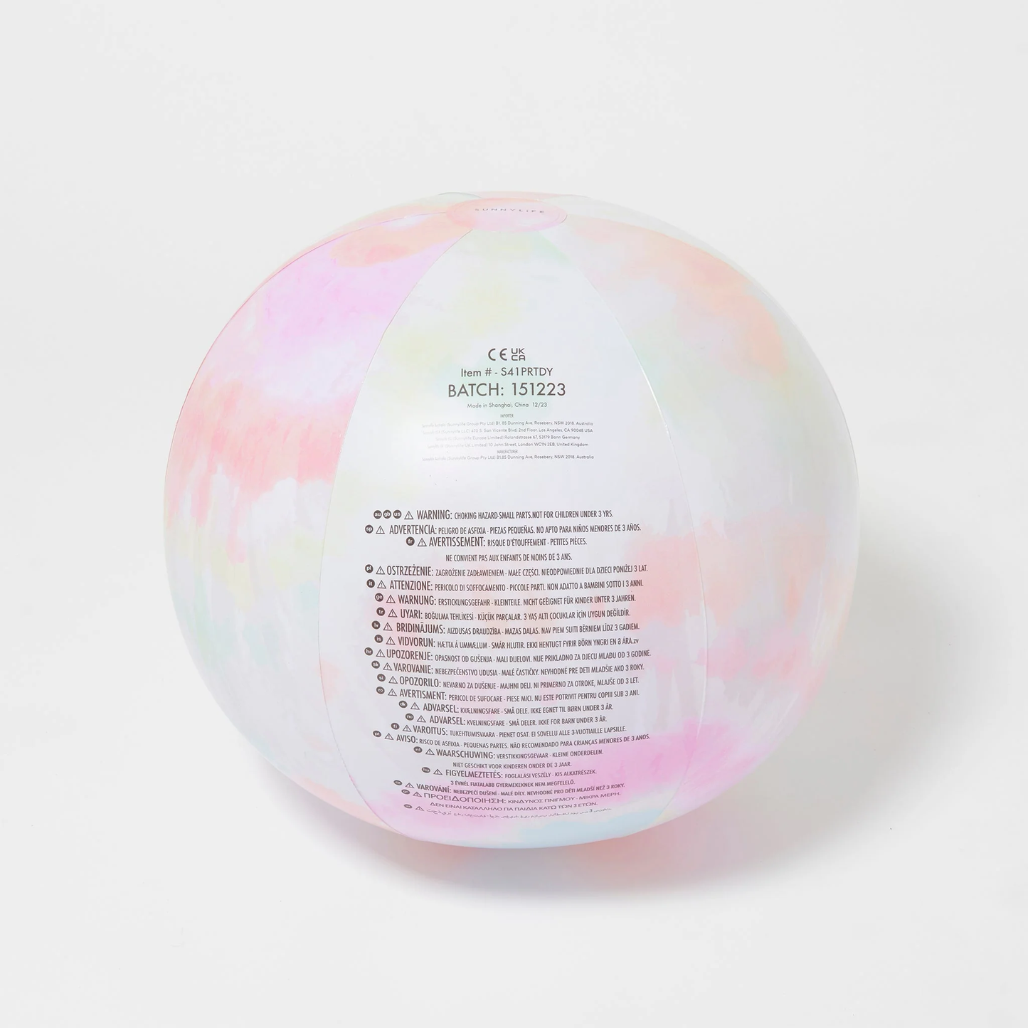 Tie Dye Tube Pool Ring and Ball Set