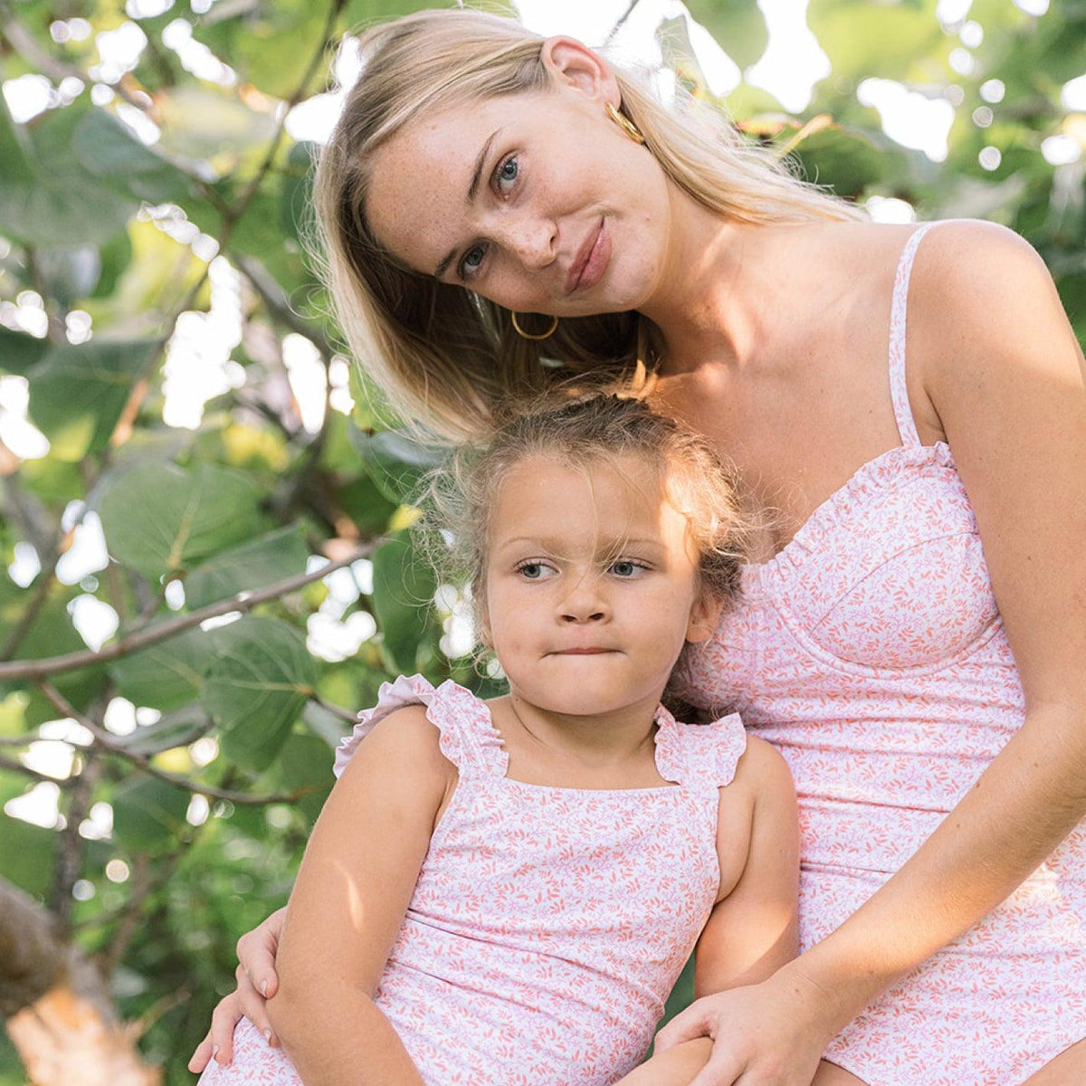 Women's Calypso Coral Botanic Ruffle Edged One Piece