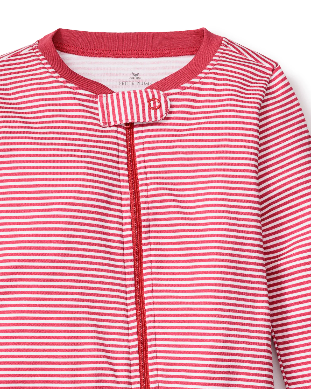 100% Pima Cotton Red Stripe Romper