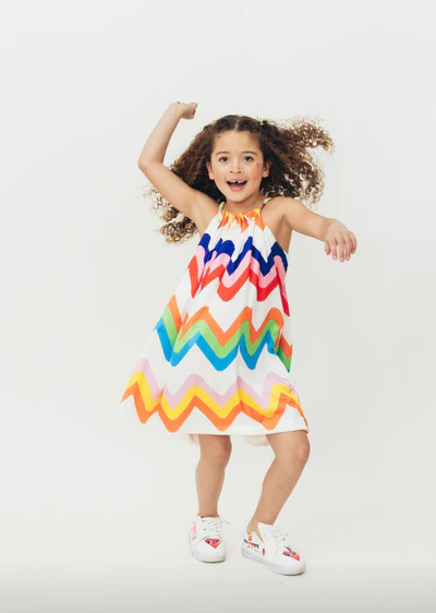 Wave Beaded Multi-Color Dress
