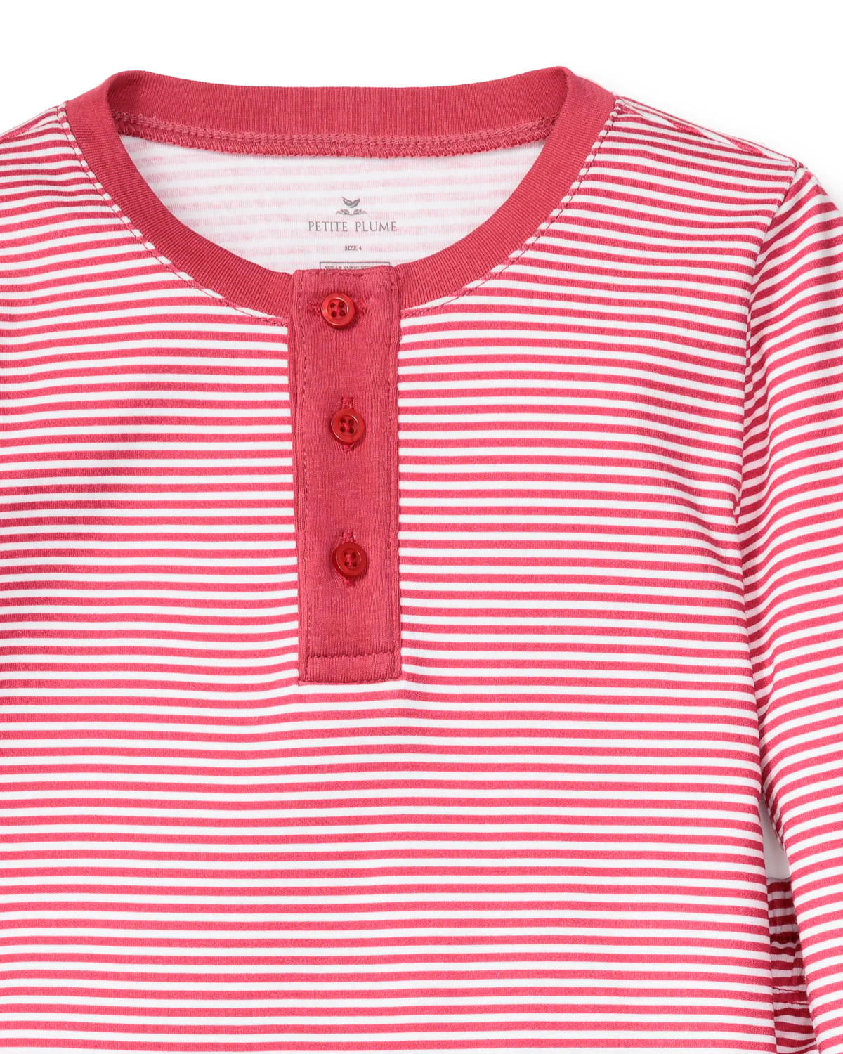 100% Pima Cotton Red Stripe Pajama Set
