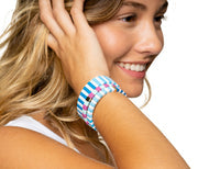 Summer Waves 2: Light Blue & Medium Blue Small Tile Bracelet