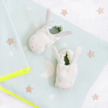 Mint Bunny Baby Booties