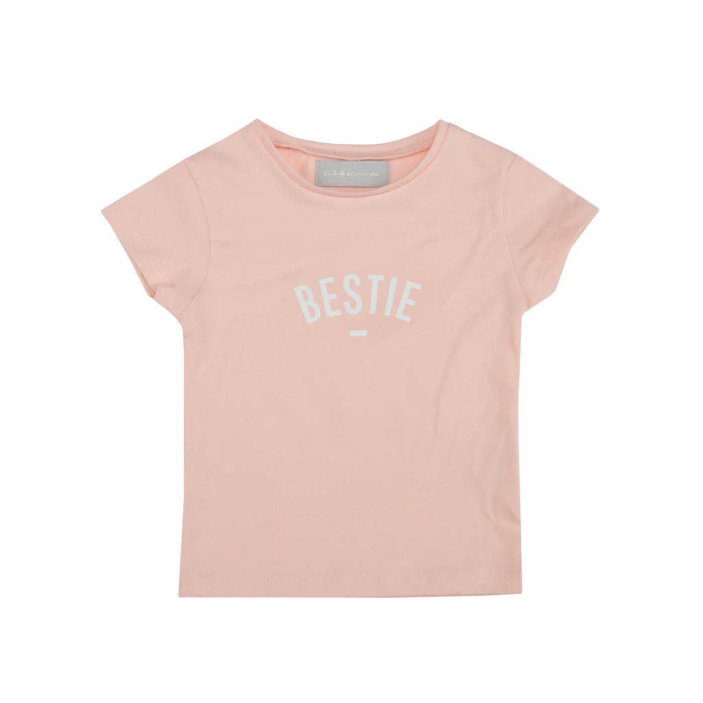 Blush 'BESTIE' Cap-Sleeve T-Shirt