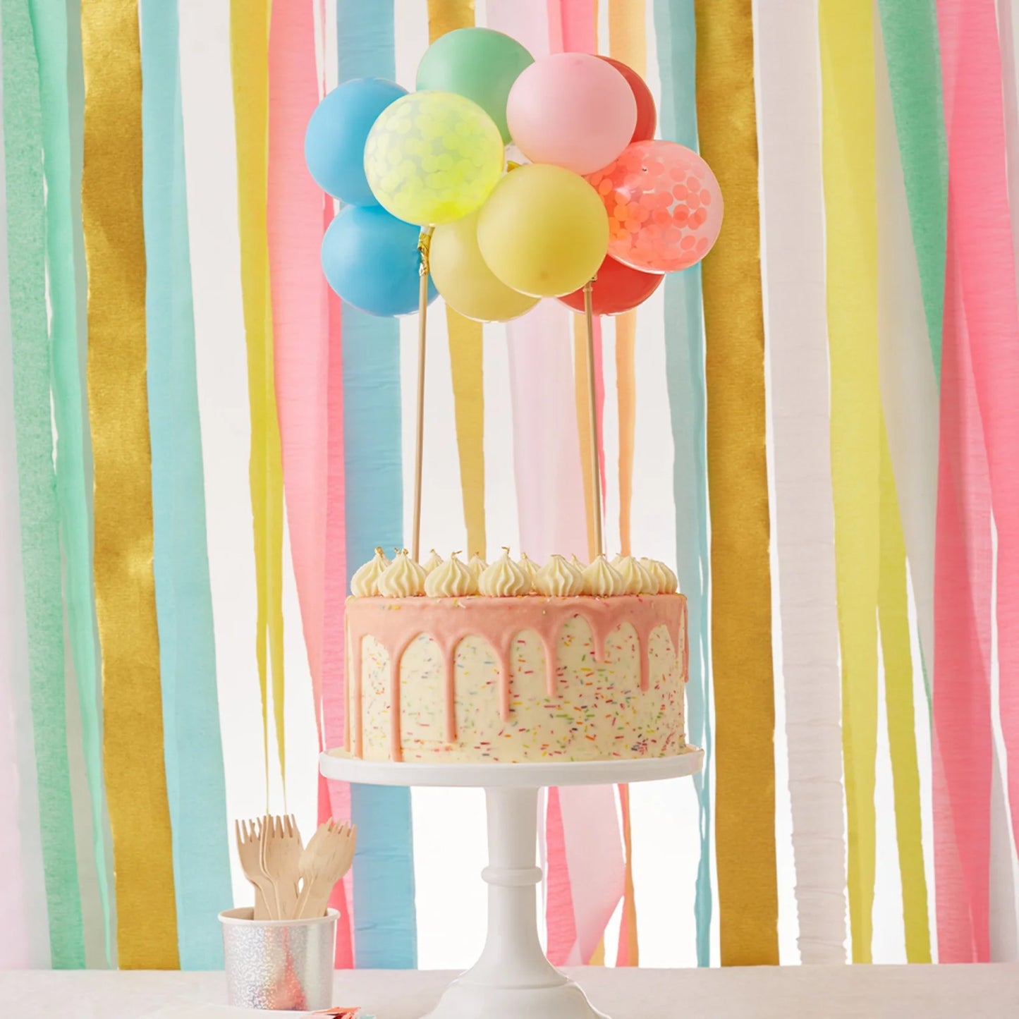 Rainbow Ballon Cake Topper