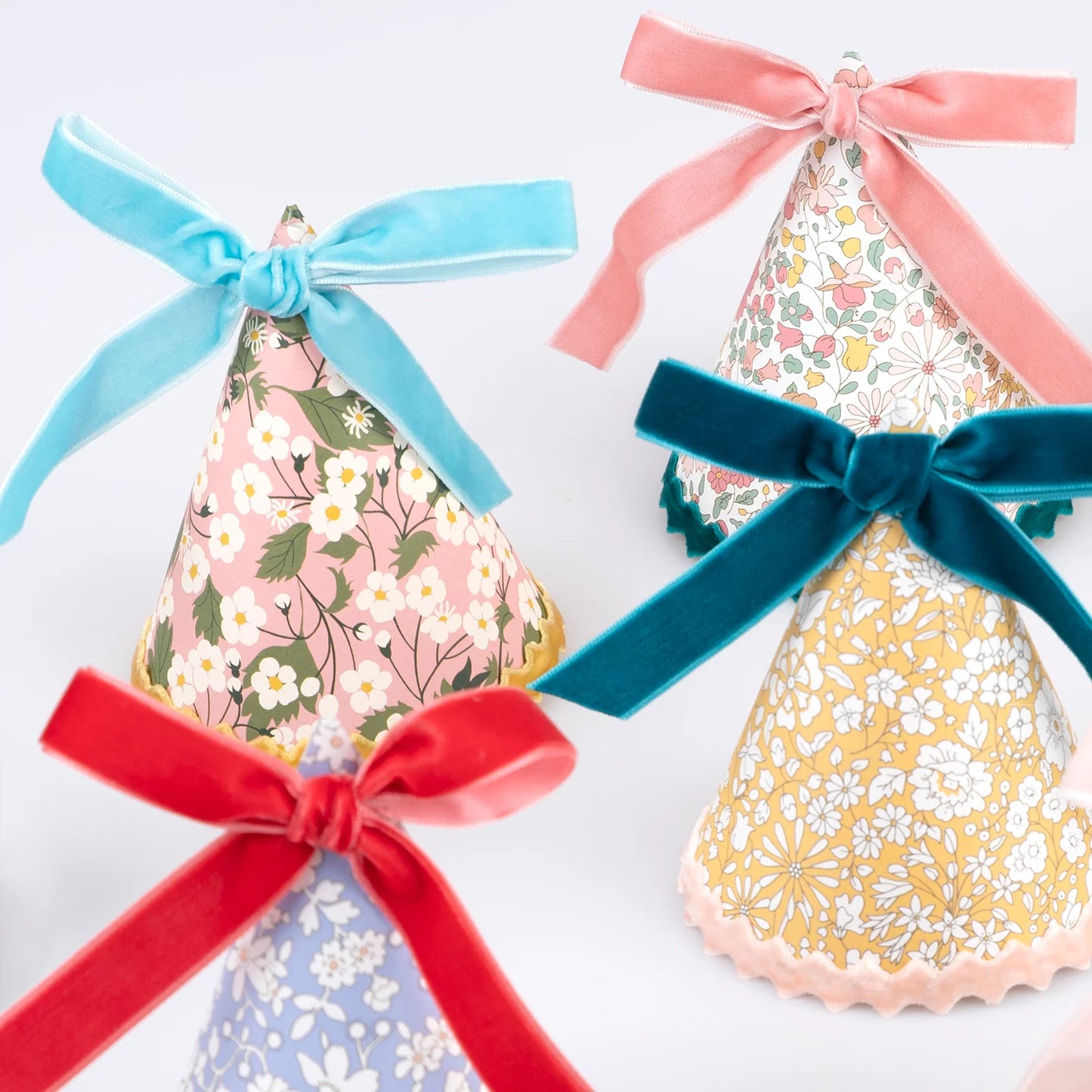 Floral Party Hats (x 8)