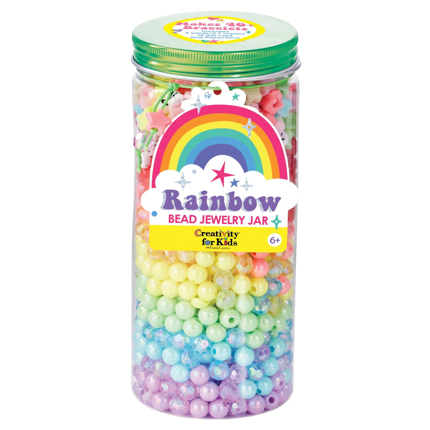 Bead Jewelry Jar Rainbow