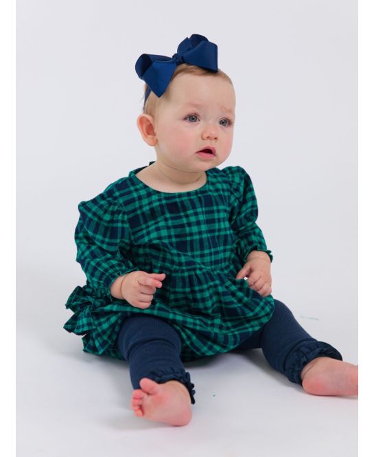 Hayden Plaid Woven Long Sleeve Bubble Romper