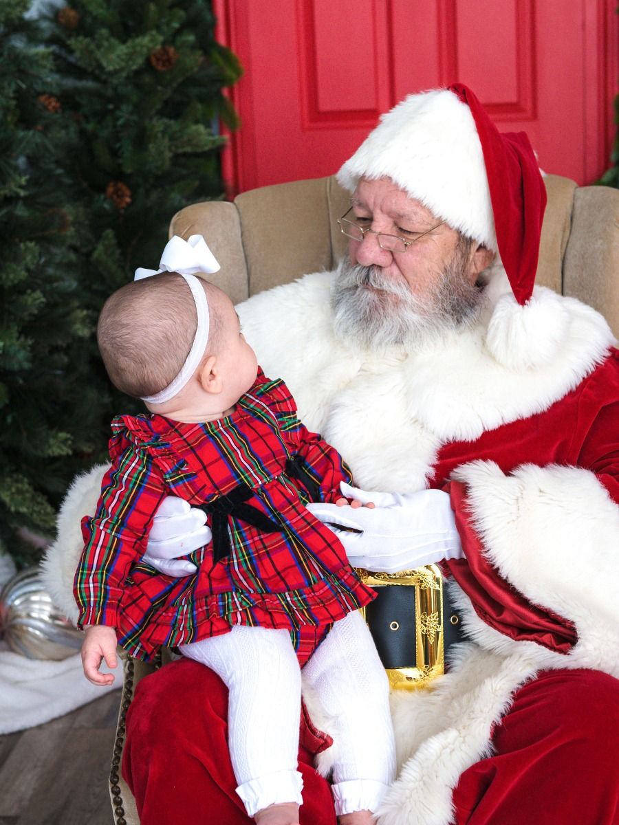 Red Nicholas Plaid Woven Long Sleeve Waterfall Bow Swing Top & Bloomer Set