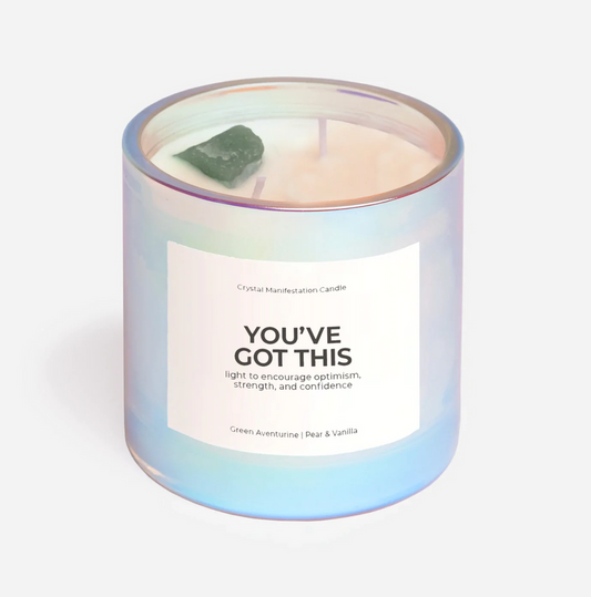 "You’ve Got This" Crystal Manifestation Candle - Pear & Vanilla scented