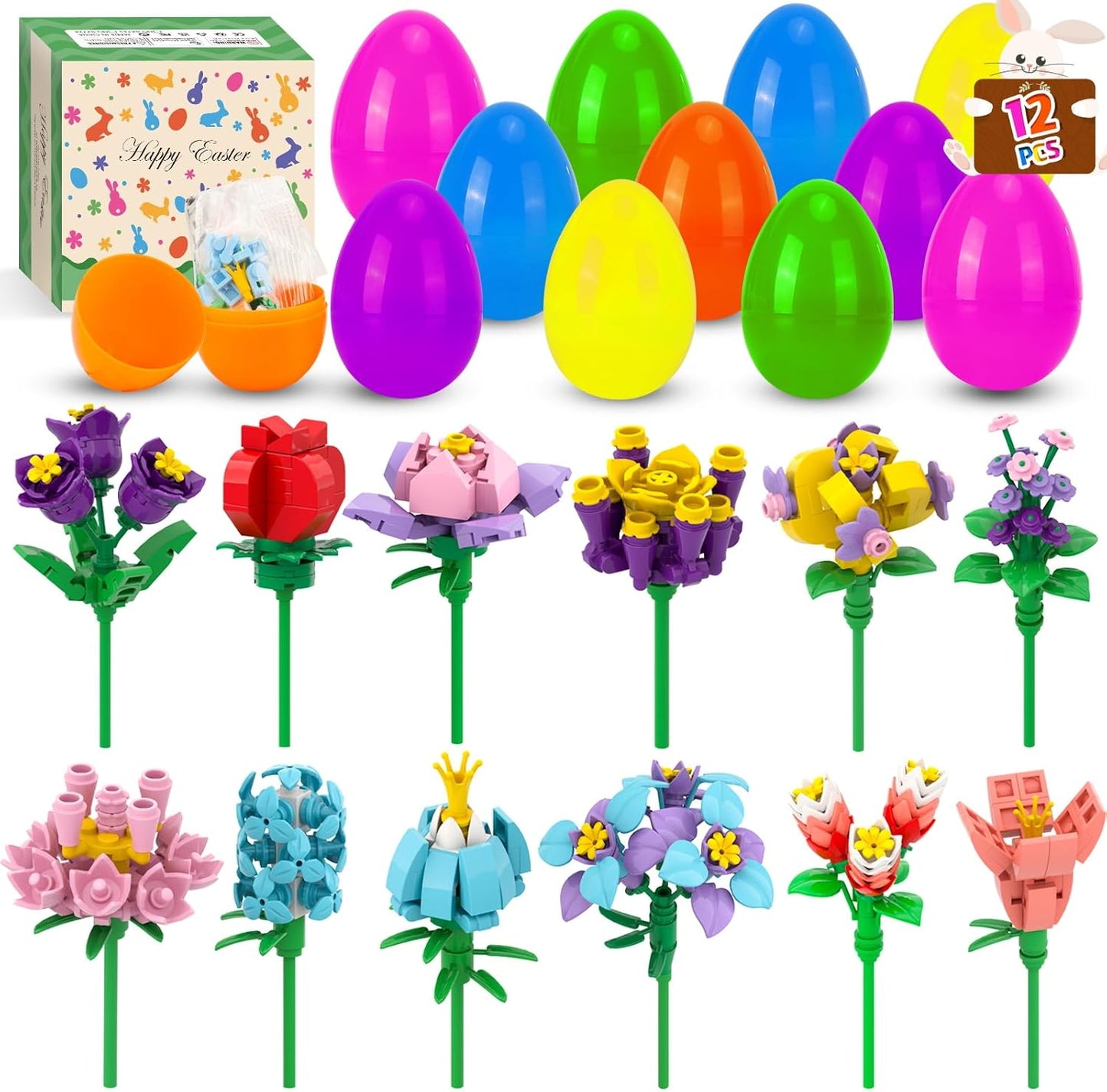Easter Eggs with Flower Building Blocks