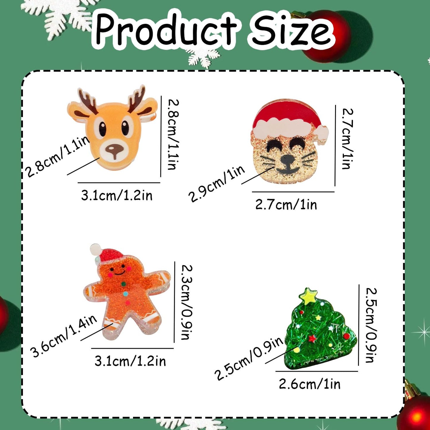 Christmas Hair Claw Clips