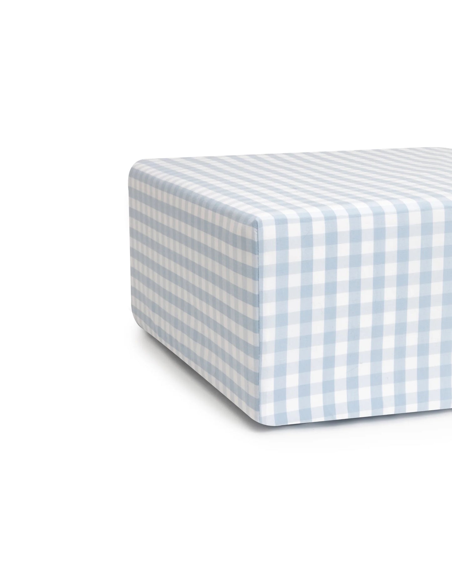 Luxe Premium Light Blue Gingham Crib Sheet