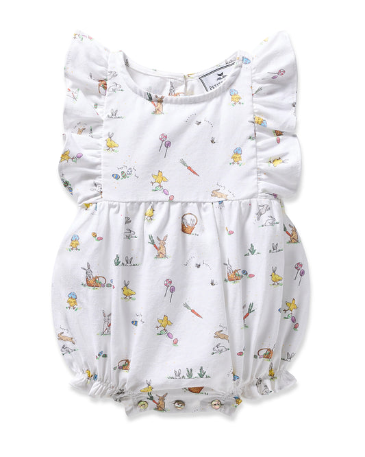 Baby's Twill Ruffled Romper in Easter Frolic