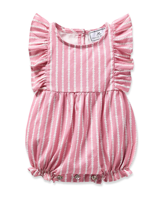 Baby's Twill Ruffled Romper in Love Lines
