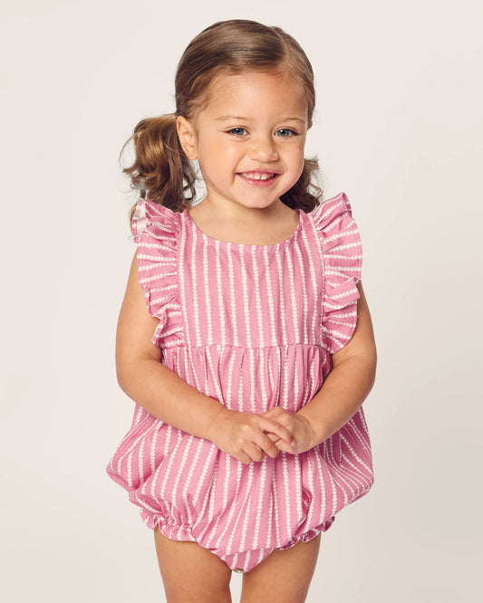 Baby's Twill Ruffled Romper in Love Lines