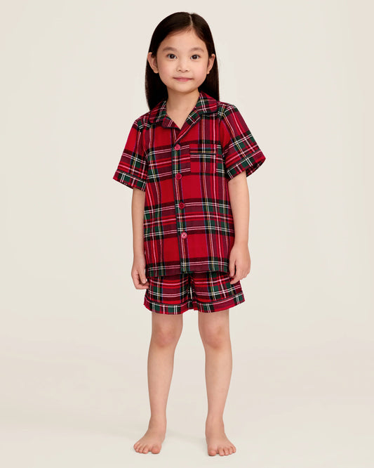 Kid's Brushed Twill Short Set in Imperial Tartan