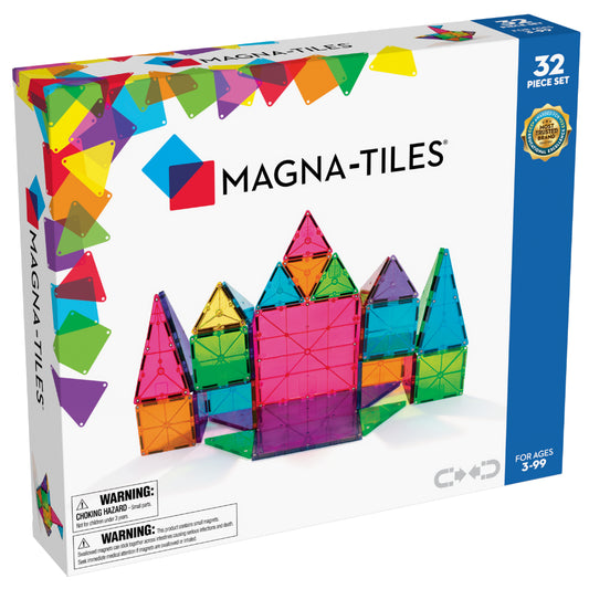 MAGNA-TILES Clear Colors 32 Pieces Set