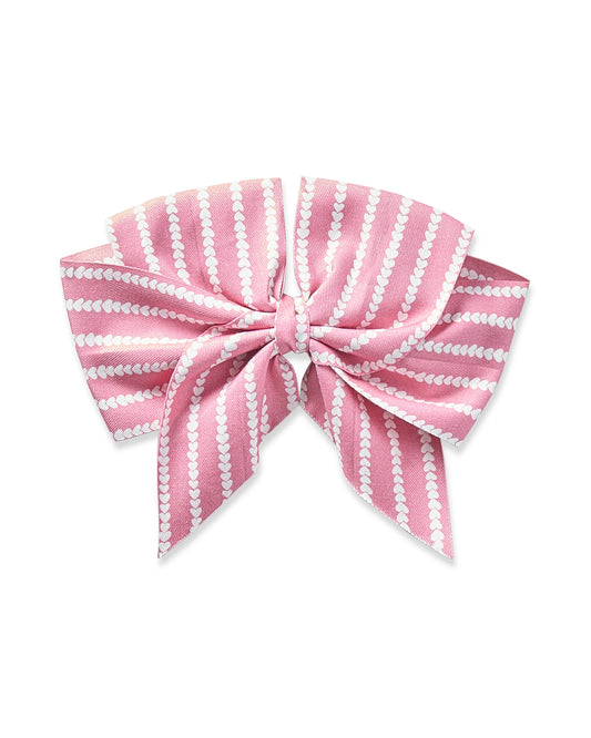 Girl's Twill Hair Bows in Love Lines