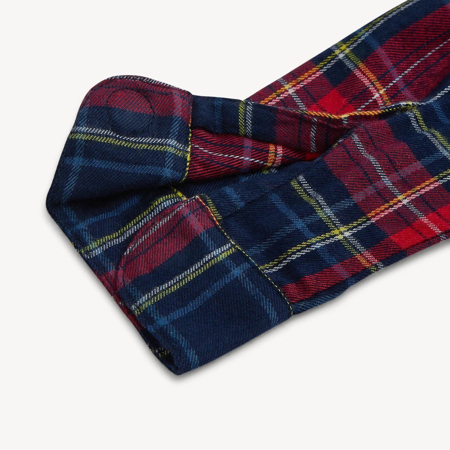 HOLIDAY PLAID FLANNEL MAGNETIC ROLL AROUND LONG SLEEVE HENLEY TOP + PANT SET