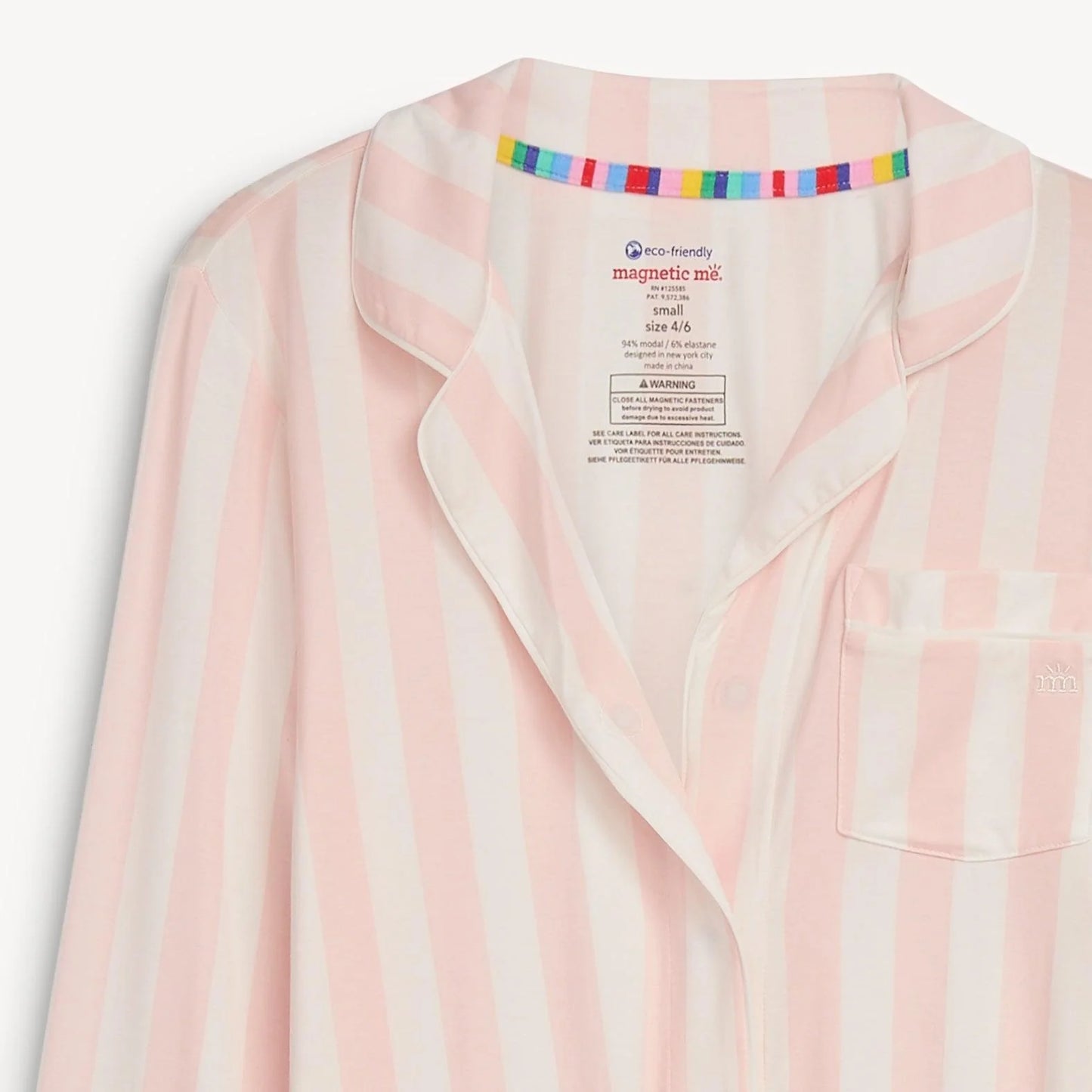 Women's capri stripe modal magnetic classic with a twist long sleeve pajama set