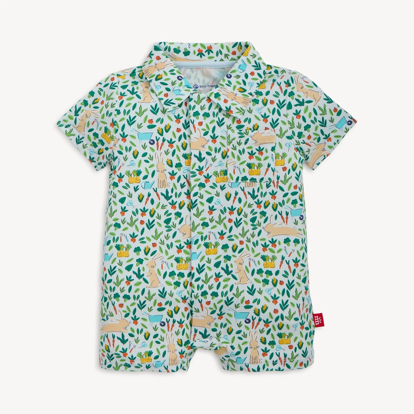 Bunny Garden Magnetic Polo Romper