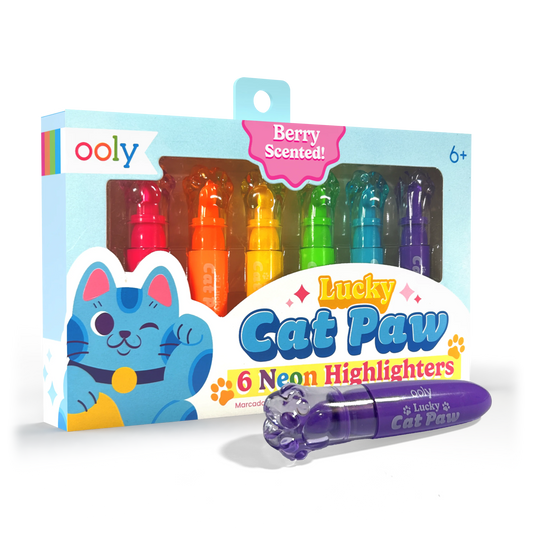 Lucky Cat Paw Scented Neon Highlighters