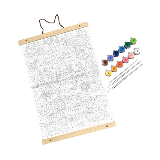 Number Canvas Kit - Blue Birds