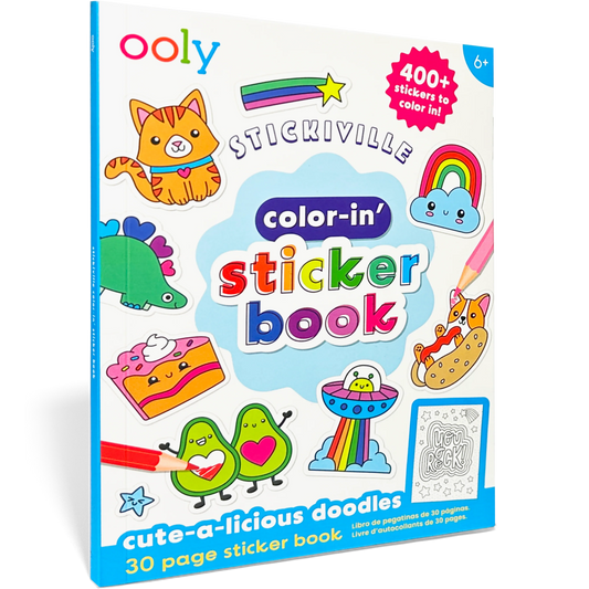Stickiville Color-In' Sticker Book: Cute-A-Licious Doodles