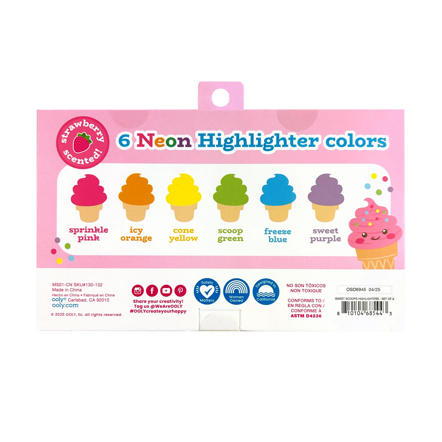 Sweet Scoops Scented Neon Highlighters