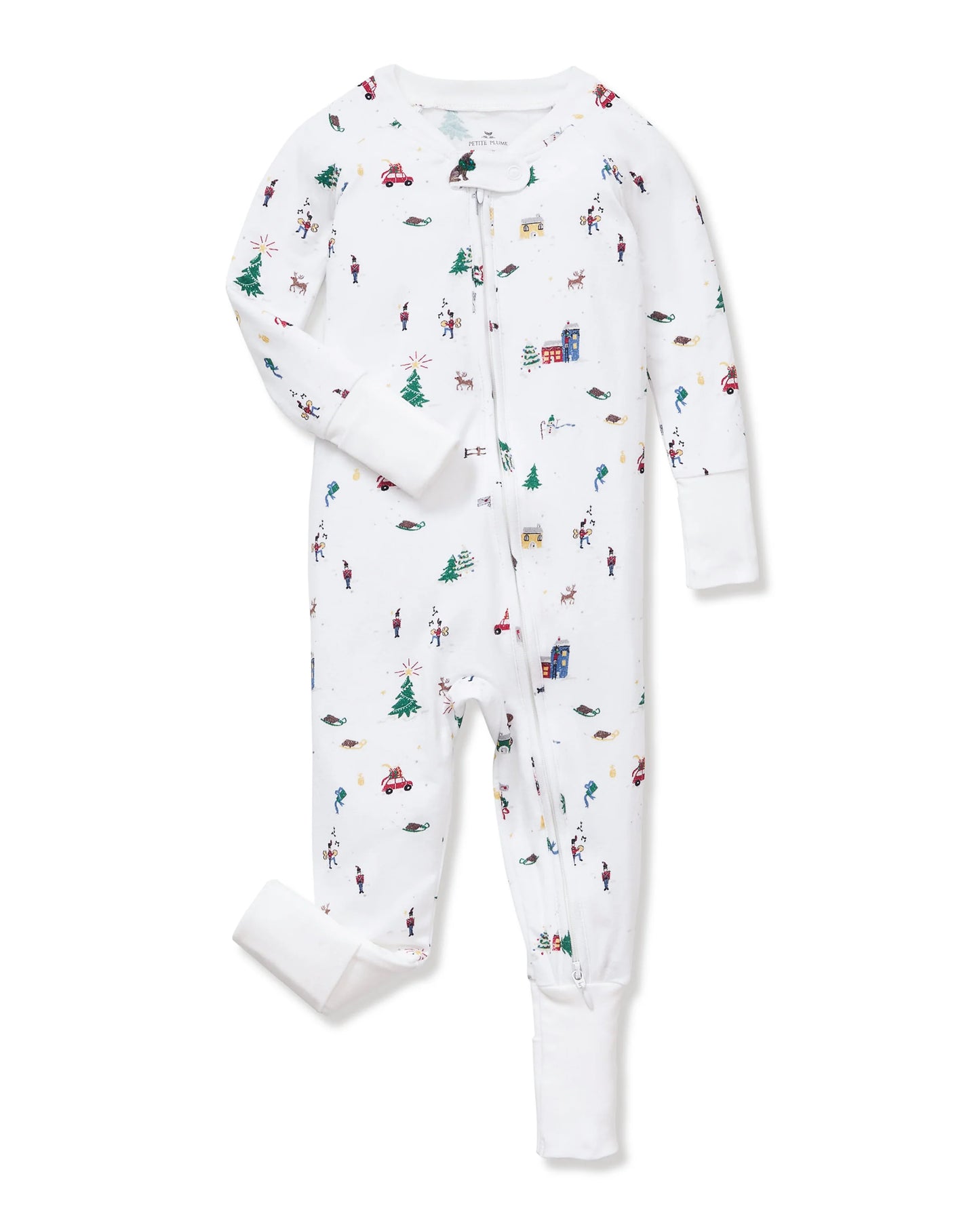 Baby's Pima Peekaboo Romper in Holiday Town