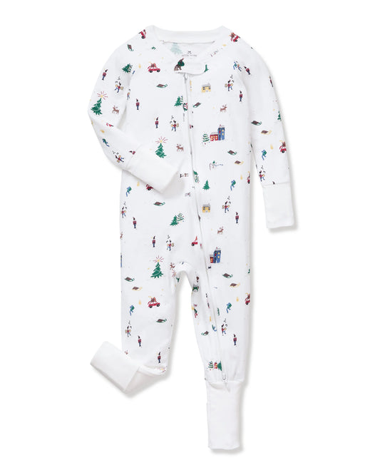 Baby's Pima Peekaboo Romper in Holiday Town