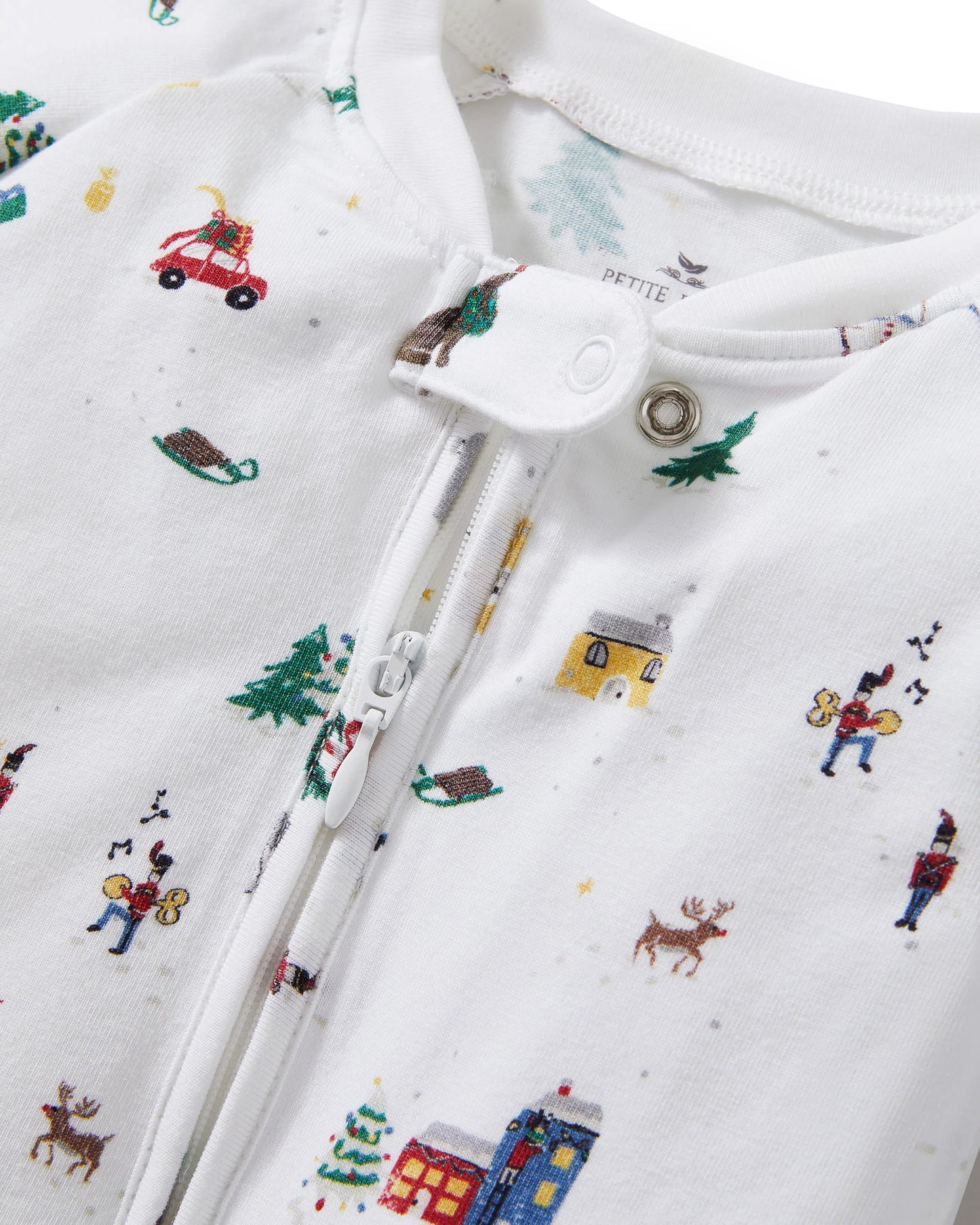 Baby's Pima Peekaboo Romper in Holiday Town