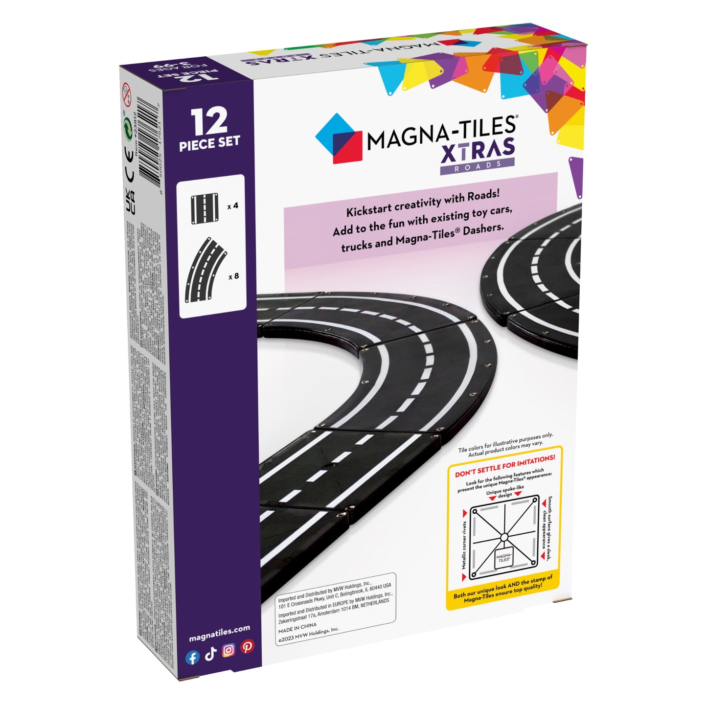 MagnaTiles XTRAS: Roads 12-Piece Set