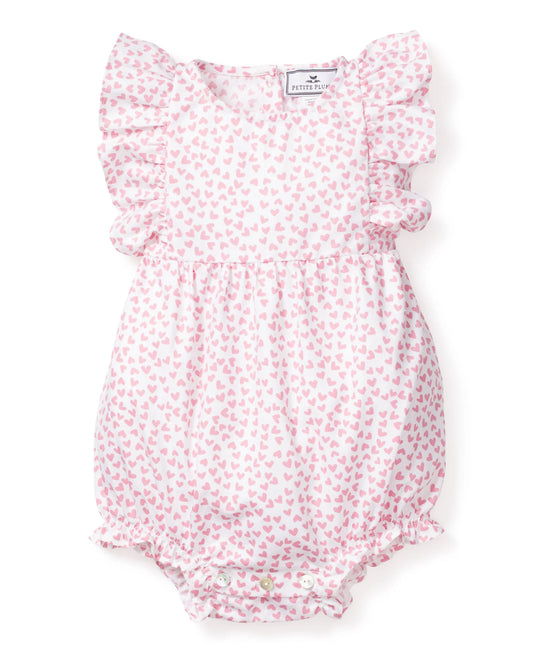 Baby's Twill Ruffled Romper in Sweetheart