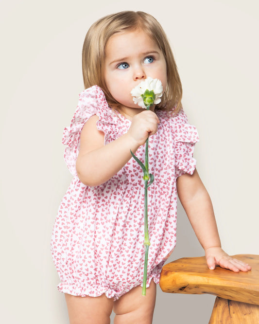 Baby's Twill Ruffled Romper in Sweetheart