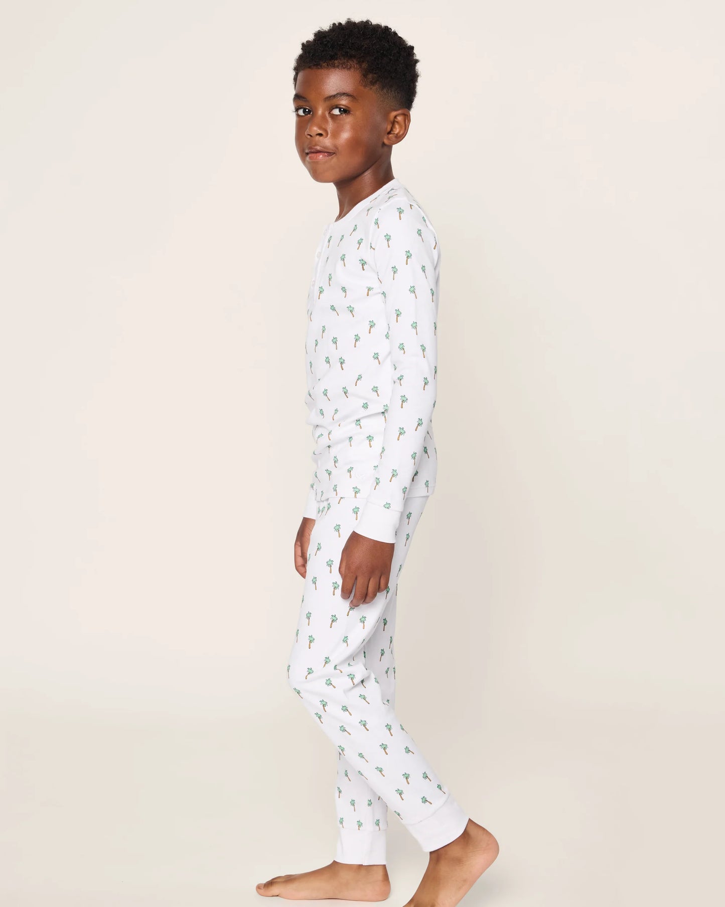 Kid's Pima Snug Fit Pajama Set in Palmier