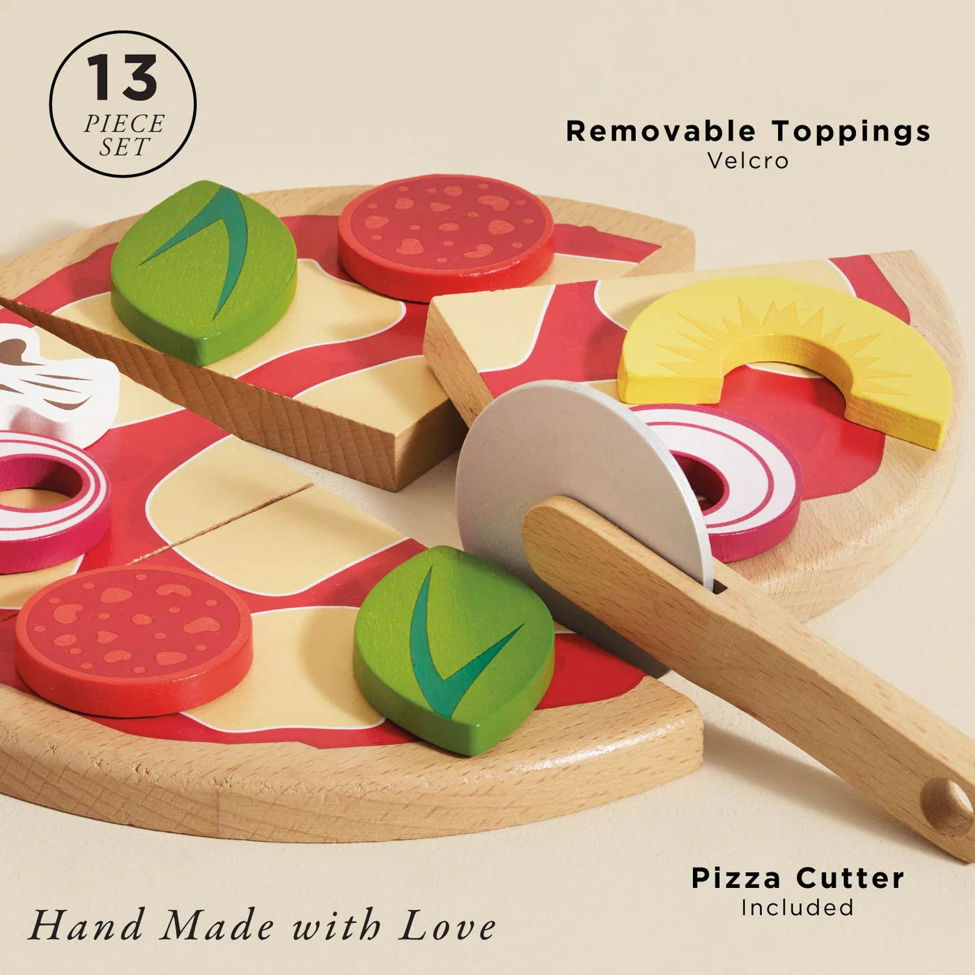 Pizza & Toppings with Slice Cutter
