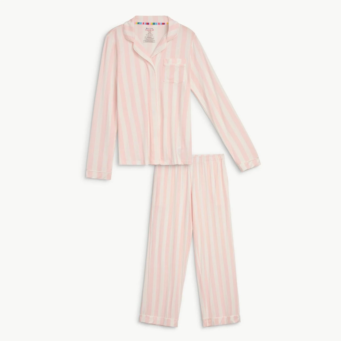 Women's capri stripe modal magnetic classic with a twist long sleeve pajama set