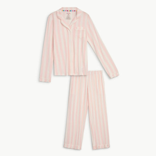 Women's capri stripe modal magnetic classic with a twist long sleeve pajama set