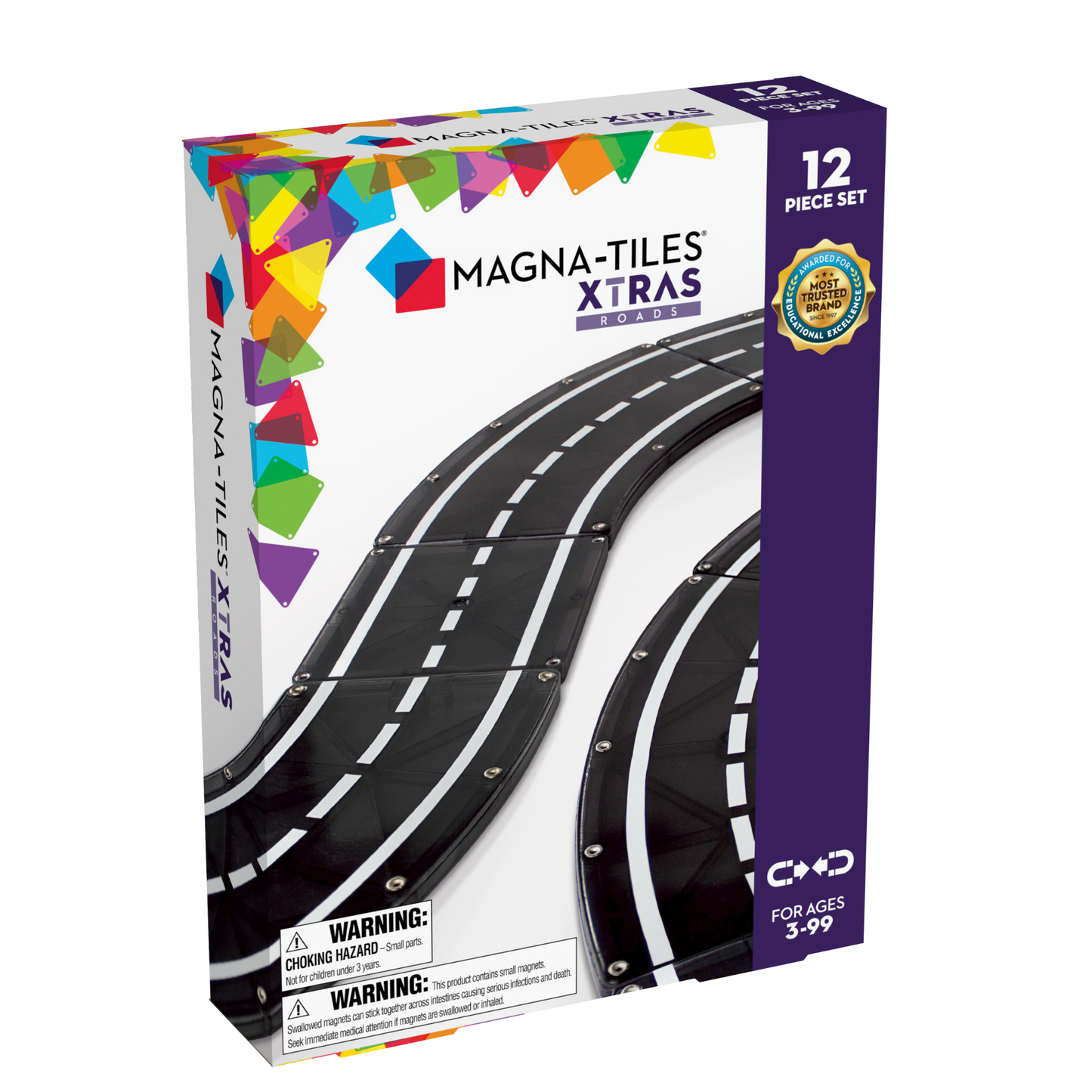 MagnaTiles XTRAS: Roads 12-Piece Set